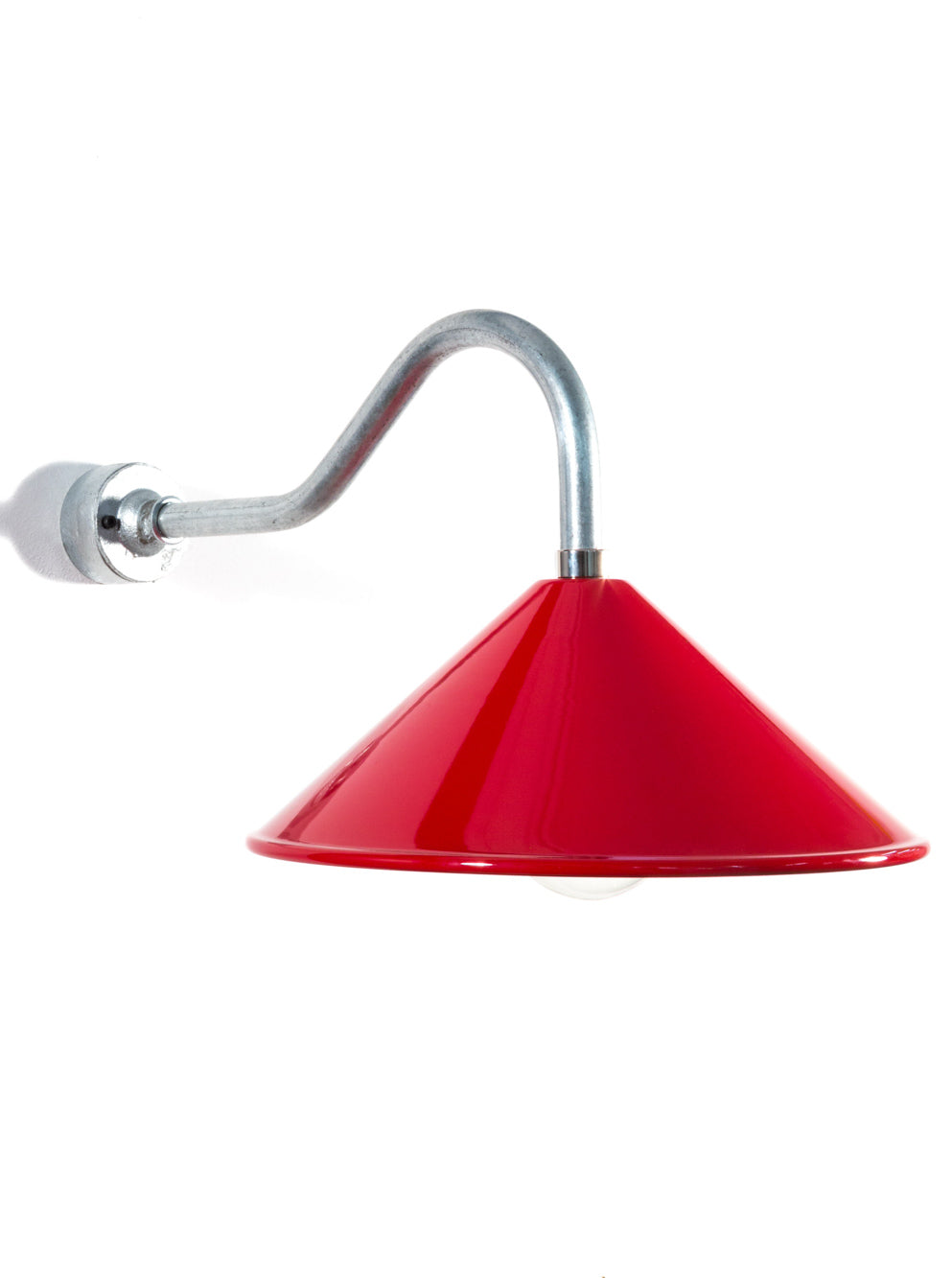 Cone Swan Neck Wall Light | Red Shade | End-Of-Line